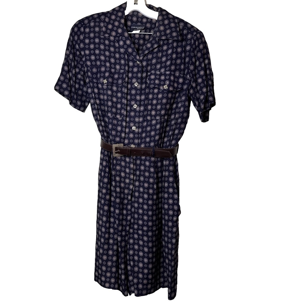 Vtg 80s Cimmaron Geometric Rayon Wide Leg Palazzo Jumpsuit‎ Romper 5/6 USA